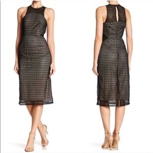 NSR Black Crochet Lace Illusion Dress